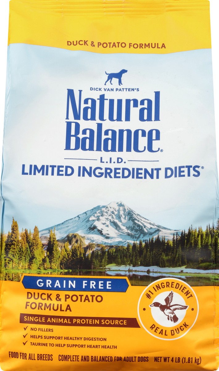 slide 2 of 9, Natural Balance L.I.D. Limited Ingredient Diets Grain Free Duck & Potato Formula Dog Food 4 lb, 4 lb