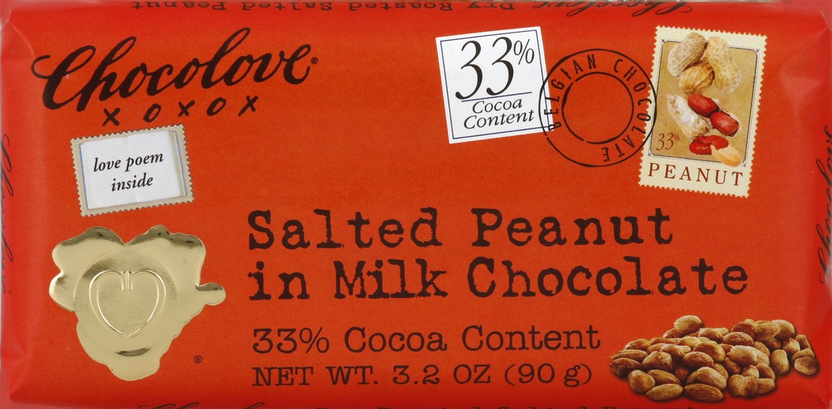 slide 5 of 5, Chocolove Salted Peanut Milk Chocolate Bar, 3.2 oz