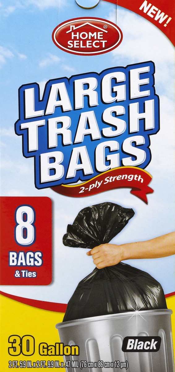 slide 5 of 6, Home Select Trash Bags 8 ea, 8 ct