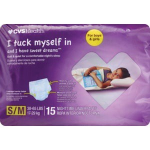 slide 1 of 1, CVS Health Sleep Comforts Night Time Underpants S/M, 15 ct