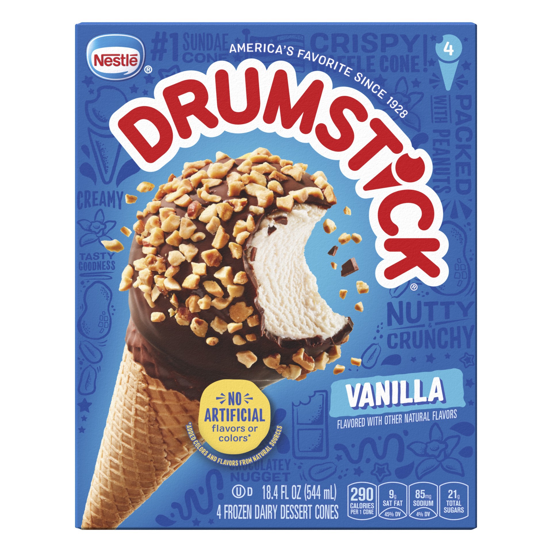 slide 1 of 5, Nestlé Nestle Vanilla Drumstick Ice Cream Cone - 4ct, 