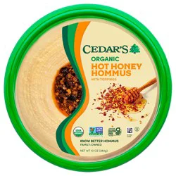 Cedar's Topped Organic Hot Honey Hummus - 10 oz
