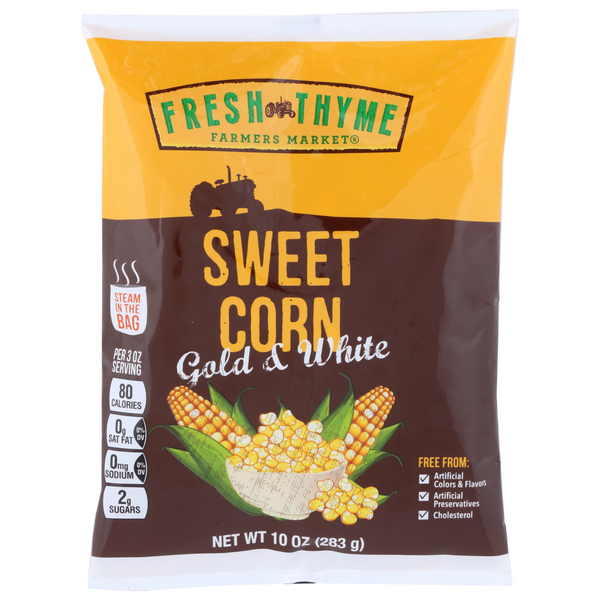 slide 1 of 1, Fresh Thyme Yellow And White Super Sweet Corn, 10 oz