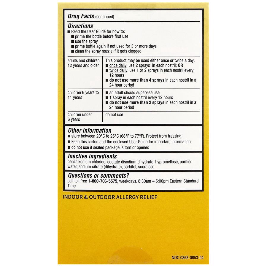 slide 2 of 2, Walgreens 24 Hour Relief Allergy Azelastine Hydrochloride 205.5 mcg Nasal Spray, 0.78 fl oz