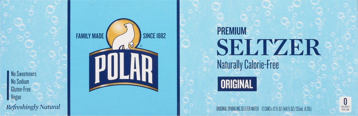 slide 3 of 12, Polar Premium Original Seltzer 12 Cans 12 fl oz Can 12 ea, 12 ct; 12 fl oz