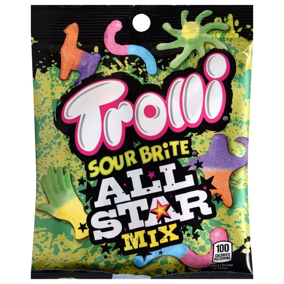 slide 1 of 1, Trolli All Star Mix Assorted Fruit, 3.8 oz