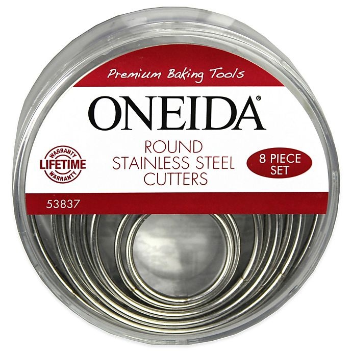 slide 1 of 2, Oneida Stainless Steel Round Cutters, 8 ct