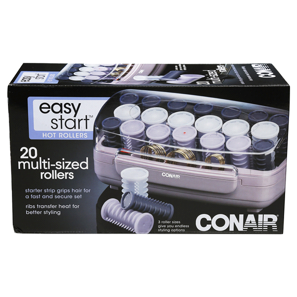 slide 1 of 1, Conair Easy Start Hot Rollers, 20 ct