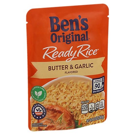 slide 1 of 1, Bens Original Butter & Garlic Ready Rice Side Dish, 8.8 oz