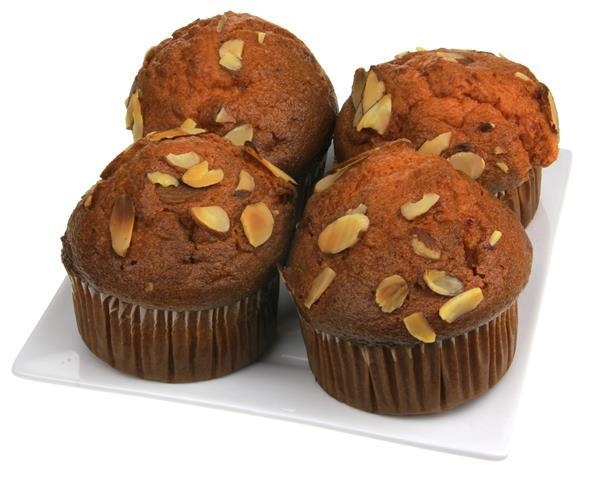 slide 1 of 1, Hy-Vee Loaded Jumbo Cherry Almond Muffins, 4 ct; 17 oz