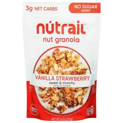 NuTrail No Sugar Added Sweet & Crunchy Vanilla Strawberry Nut Granola 8 oz