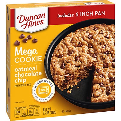 slide 1 of 1, Duncan Hines Mega Cookies Oatmeal & Chocolat Chip Chunk, 7.5 oz