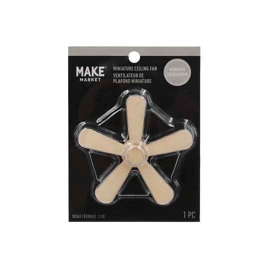 slide 1 of 3, Mini Unfinished Fan By Make Market, 2.872 in x 1.2 in x 2.956 in