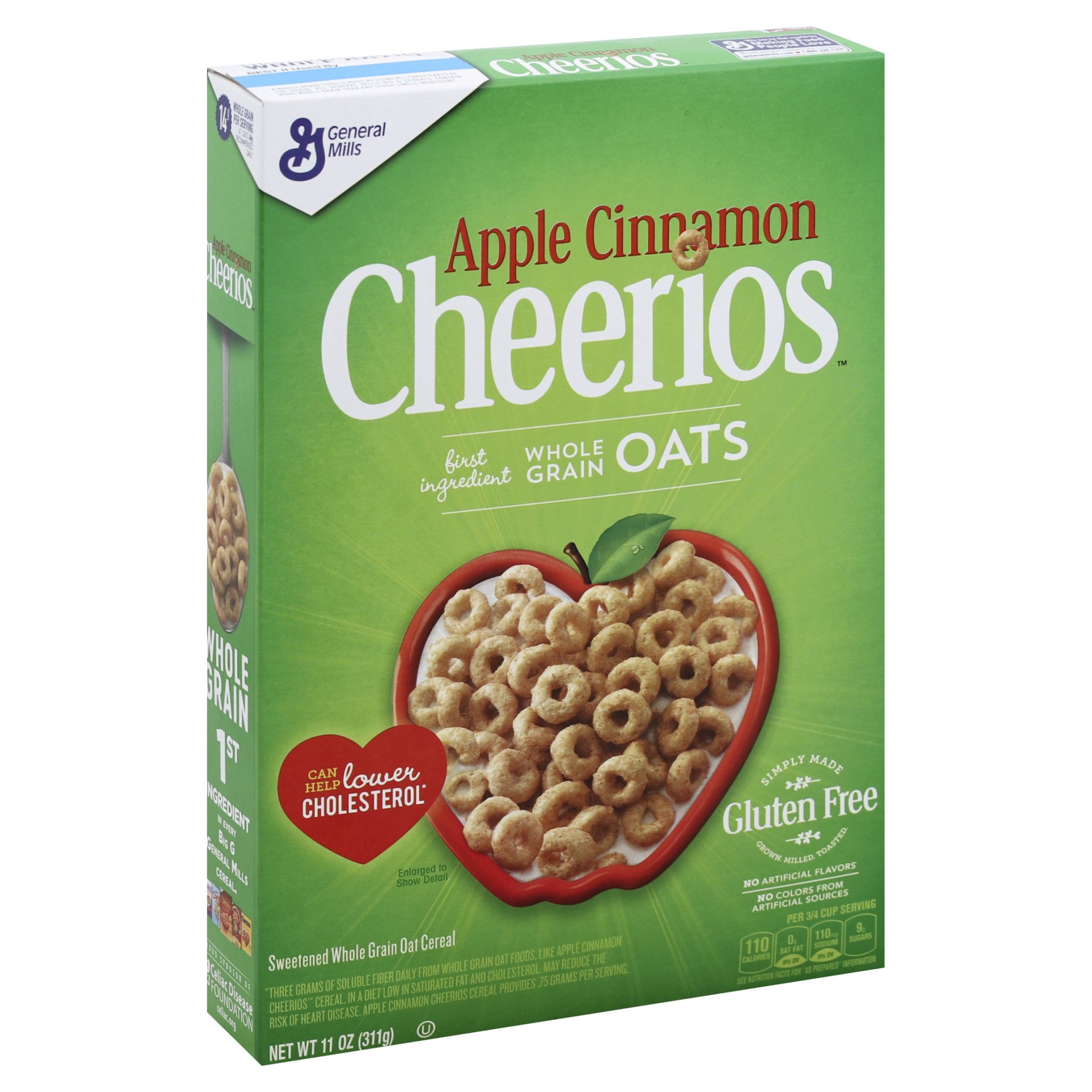 slide 1 of 1, General Mills Apple Cinnamon Cheerios Whole Grain Oats Cereal, 11 oz