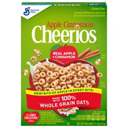 Cheerios Apple Cinnamon Cheerios, Heart Healthy Gluten Free Breakfast Cereal, Made with Whole Grain Oats, 11 oz