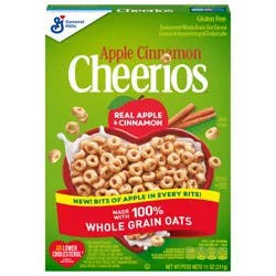 Cheerios Apple Cinnamon Cheerios, Heart Healthy Gluten Free Breakfast Cereal, Made with Whole Grain Oats, 11 oz