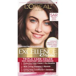 L'Oréal Excellence Triple Protection Permanent Hair Color - 6.3 fl oz - 5AR M Maple Brown
