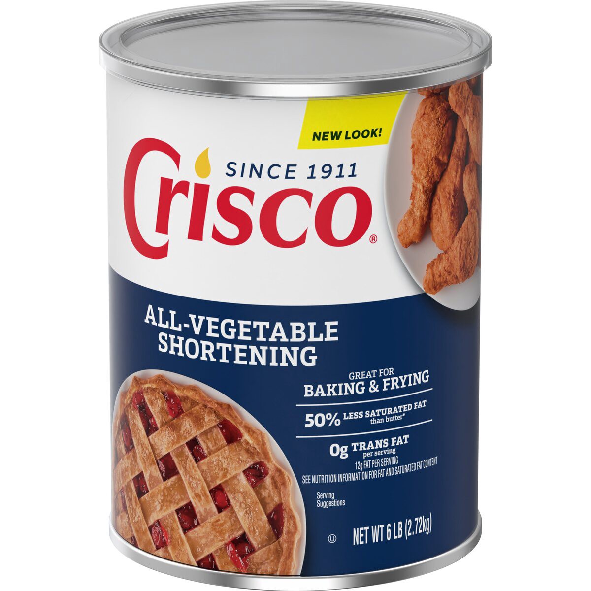 slide 1 of 12, Crisco All Vegetable Shortening, 96 oz, 6 lb