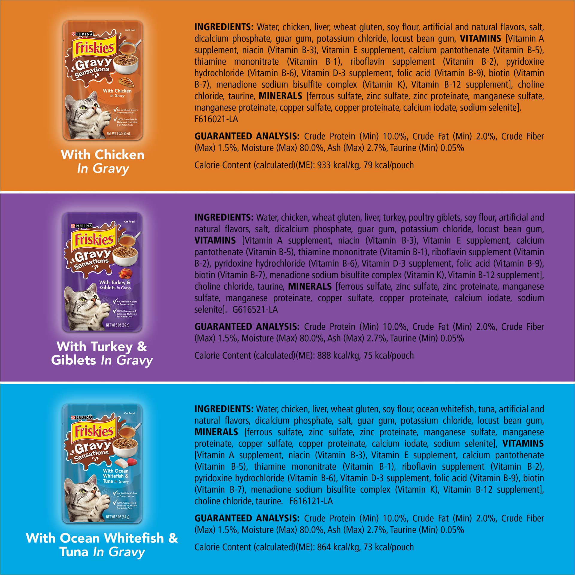 slide 6 of 8, Friskies Purina Friskies Gravy Wet Cat Food Variety Pack, Gravy Sensations Farm and Fish Pouches, 4.5 lb