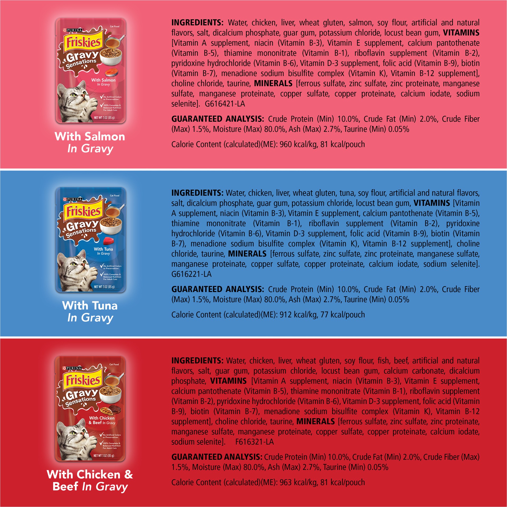 slide 3 of 8, Friskies Purina Friskies Gravy Wet Cat Food Variety Pack, Gravy Sensations Farm and Fish Pouches, 4.5 lb