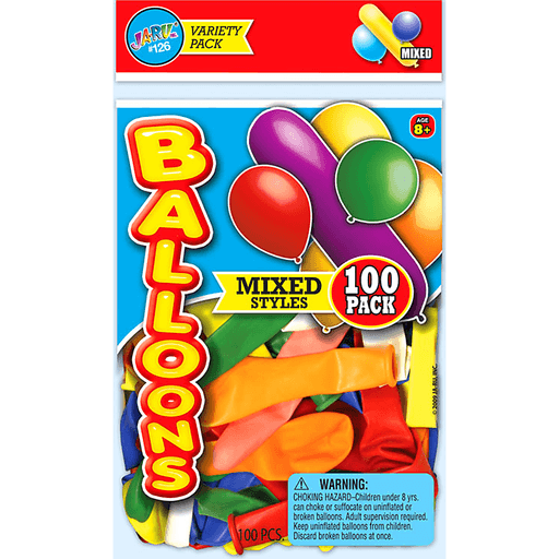 slide 1 of 1, Ja-Ru Inc. Balloons - Mixed, 100 ct
