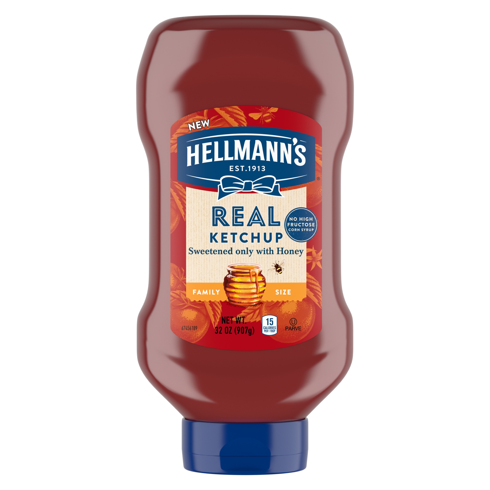 slide 1 of 5, Hellmann's Sweetened Only with Honey Real Ketchup Family Size, 32 oz