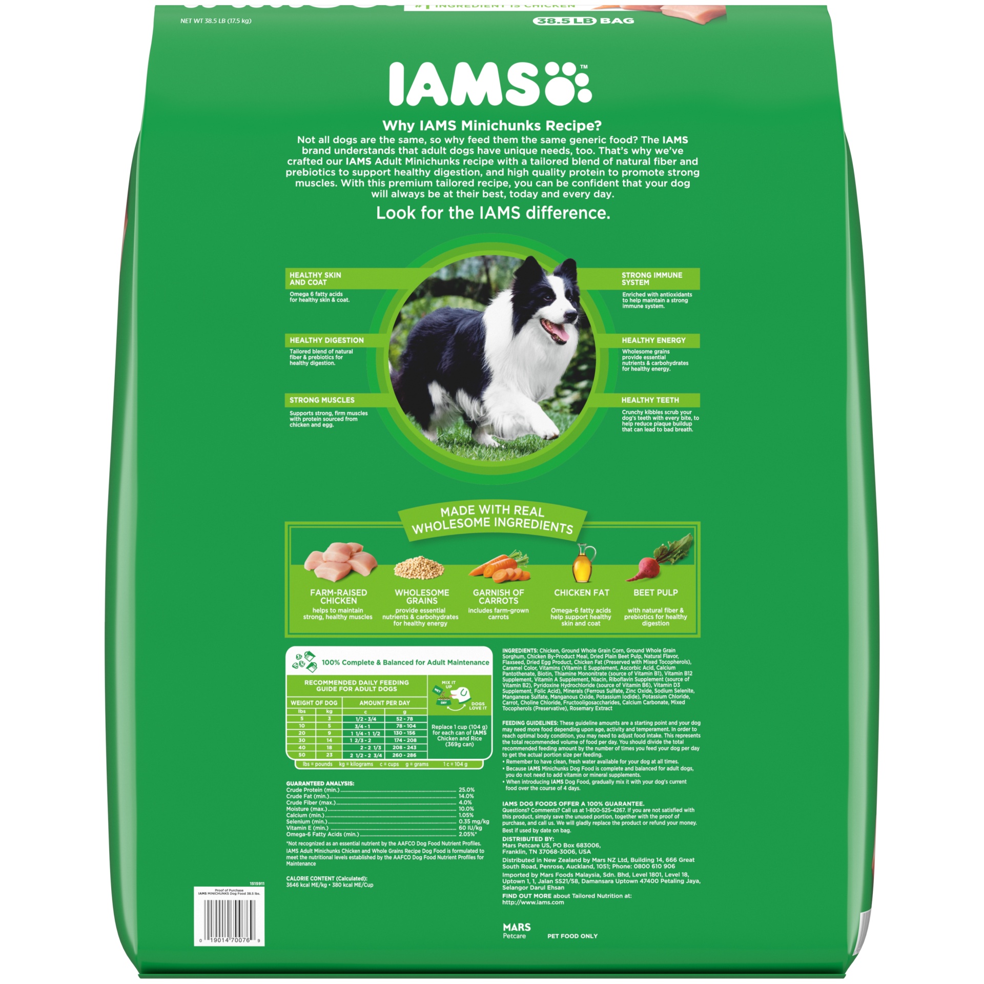slide 2 of 7, Iams Adult Minichunks Small Kibble High Protein Dry Dog Food With Real Chicken, 38.5 lb