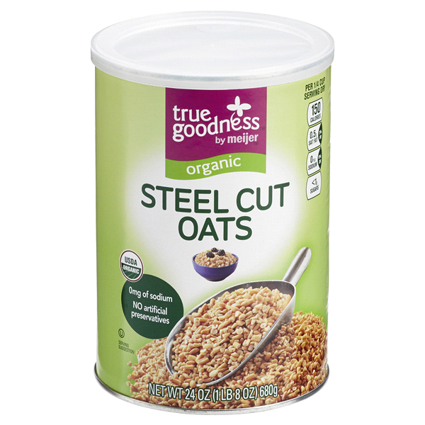 slide 1 of 2, True Goodness Organic Steel Cut Oats, 24 oz