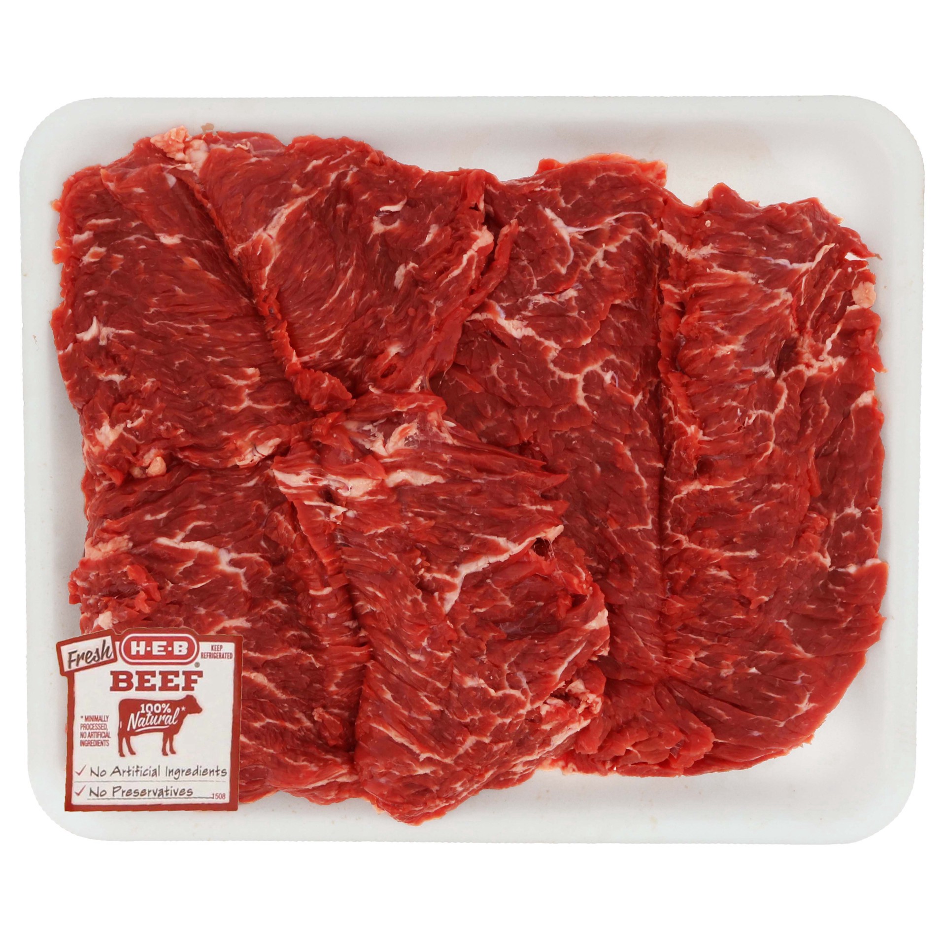 slide 1 of 1, H-E-B Butterflied Beef Sirloin for Fajitas - Value Pack, per lb