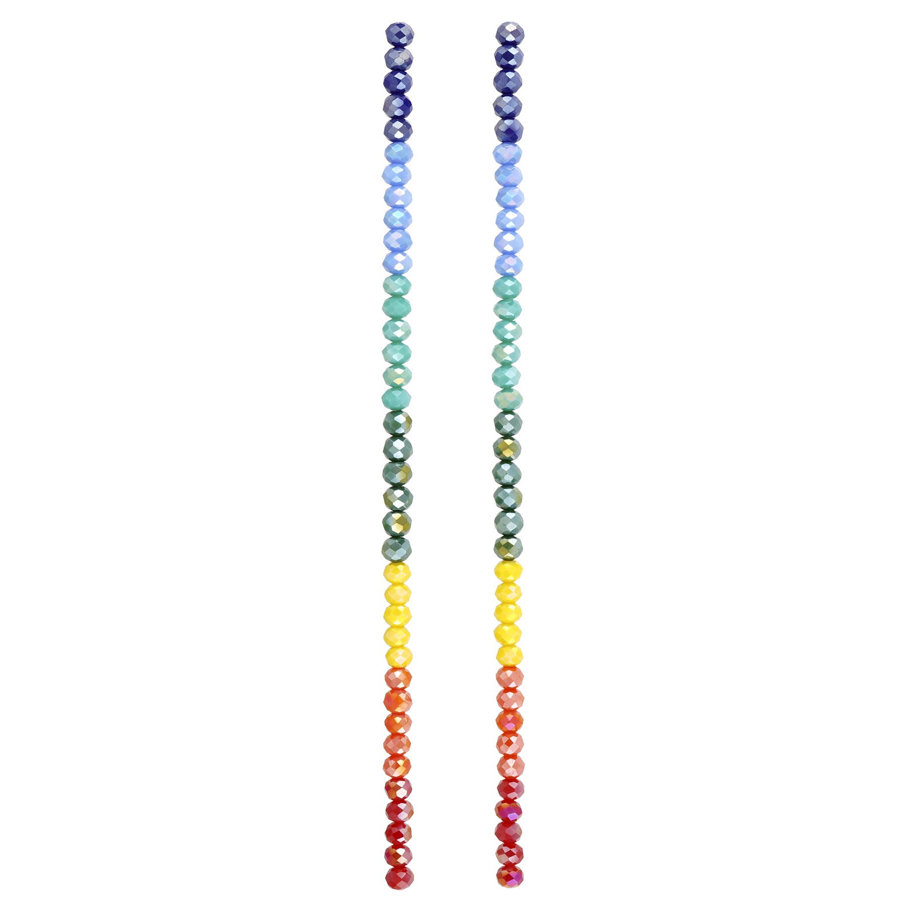 slide 2 of 3, Rainbow Ab Faceted Glass Rondelle Beads, 6mm By Bead Landing, 6 mm