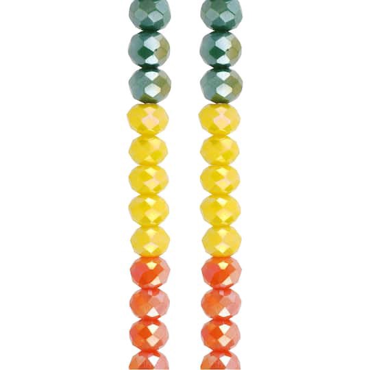 slide 1 of 3, Rainbow Ab Faceted Glass Rondelle Beads, 6mm By Bead Landing, 6 mm