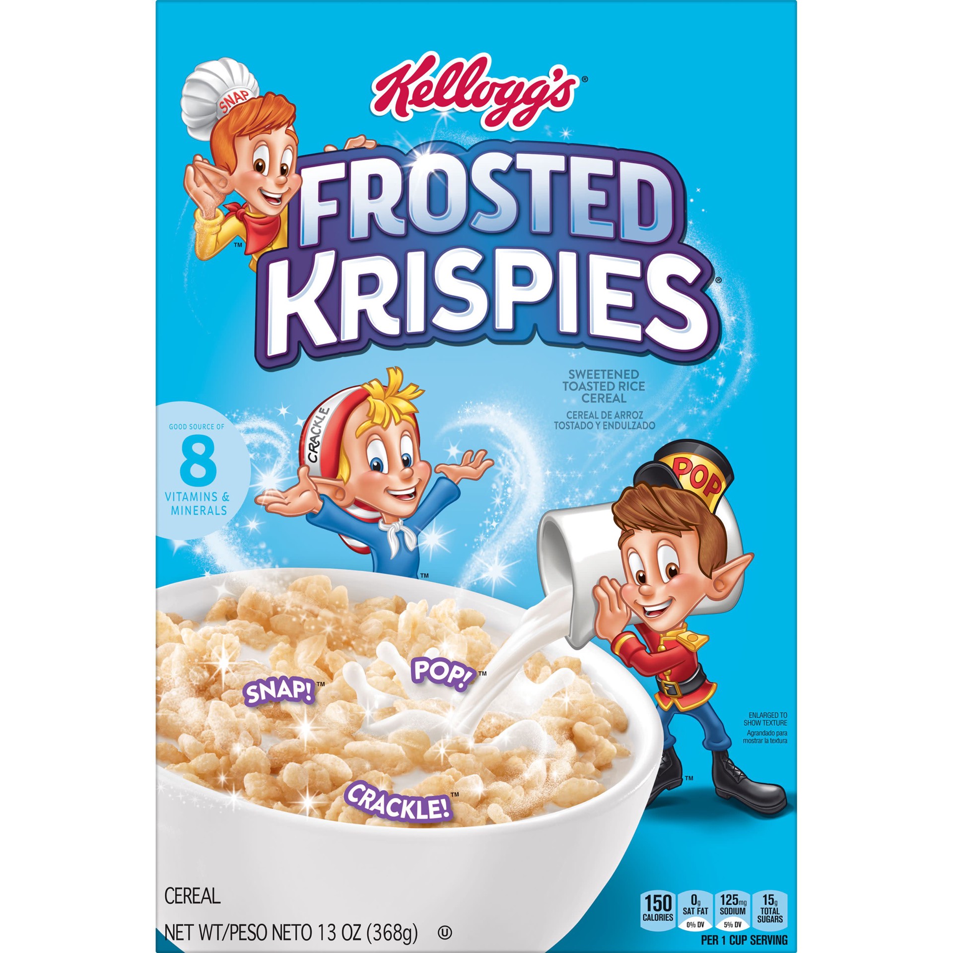 slide 3 of 5, Rice Krispies Kellogg's Frosted Krispies Breakfast Cereal, Kids Snacks, Family Breakfast, Frosted Flavor, 13oz Box, 1 Box, 13 oz