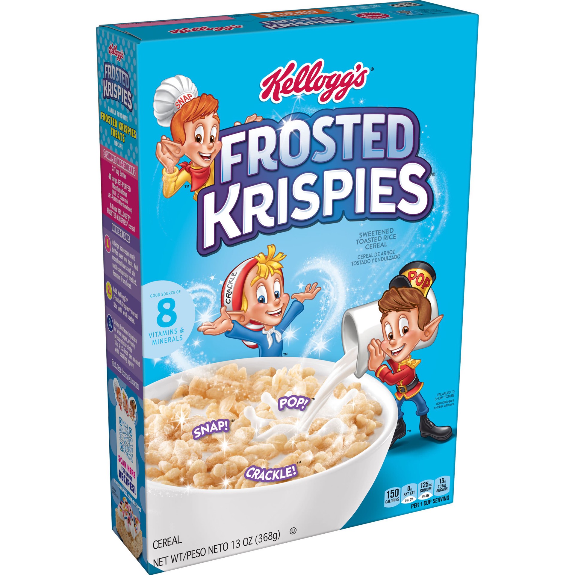 slide 1 of 5, Rice Krispies Kellogg's Frosted Krispies Breakfast Cereal, Kids Snacks, Family Breakfast, Frosted Flavor, 13oz Box, 1 Box, 13 oz