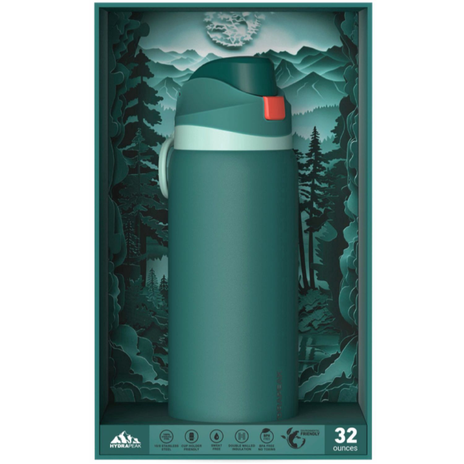 slide 1 of 1, Hydrapeak Oasis Water Bottle, Green, 32 Oz, 1 ct