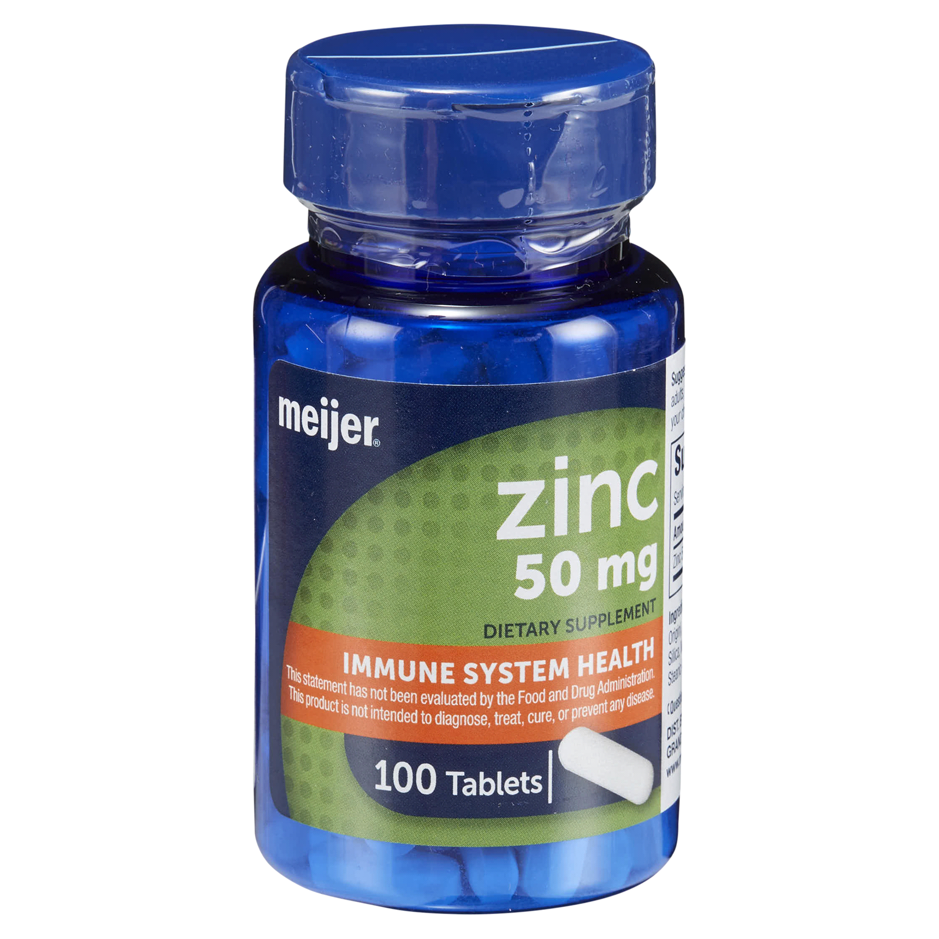 slide 1 of 1, Meijer Wellness Meijer Zinc Tablet, 50 mg, 100 ct