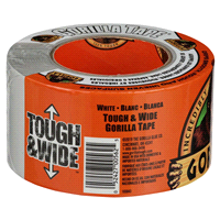 slide 8 of 13, Gorilla Tough & Wide White Tape 25yd, 25 yd