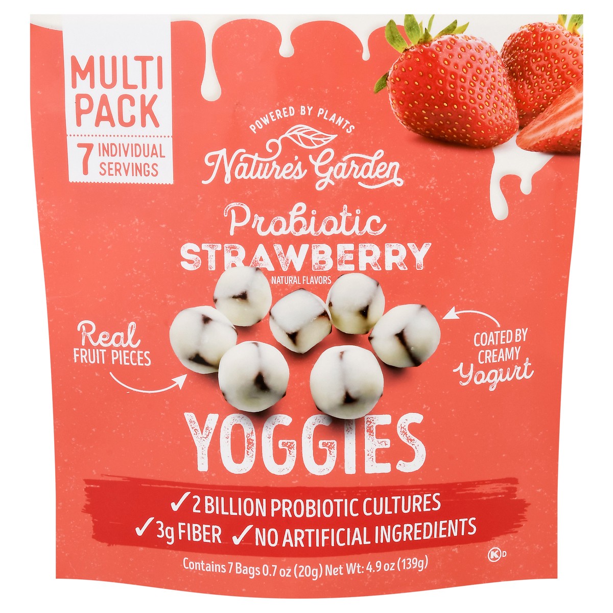 slide 1 of 9, Nature's Garden Probiotic Strawberry Yoggies 7 - 0.7 oz Bags, 7 ct