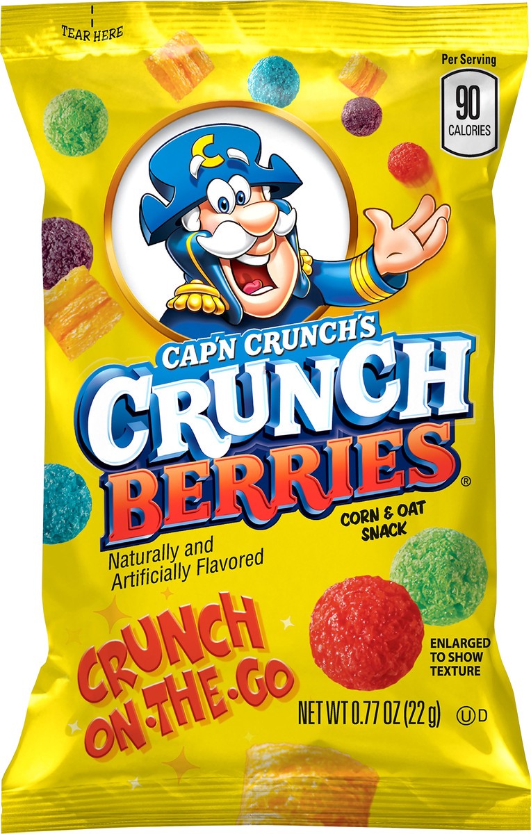 slide 4 of 5, Cap'n Crunch Corn & Oat Snack Crunch Berries 0.77 Oz, 0.77 oz