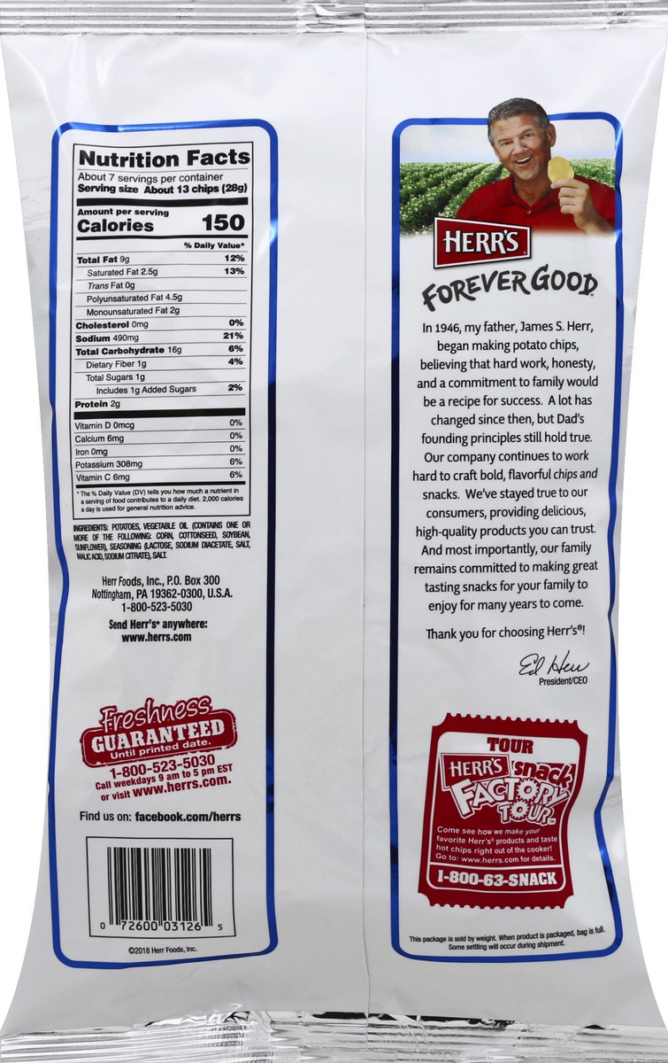 slide 6 of 6, Herr's Potato Chips 6.5 oz, 6.5 oz