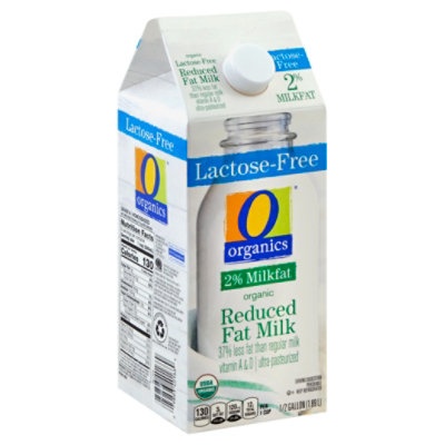 slide 1 of 1, O Organics Organic Milk Reduced Fat 2% Milkfat Lactose Free Half Gallon - 1.89 Liter, 1/2 gal