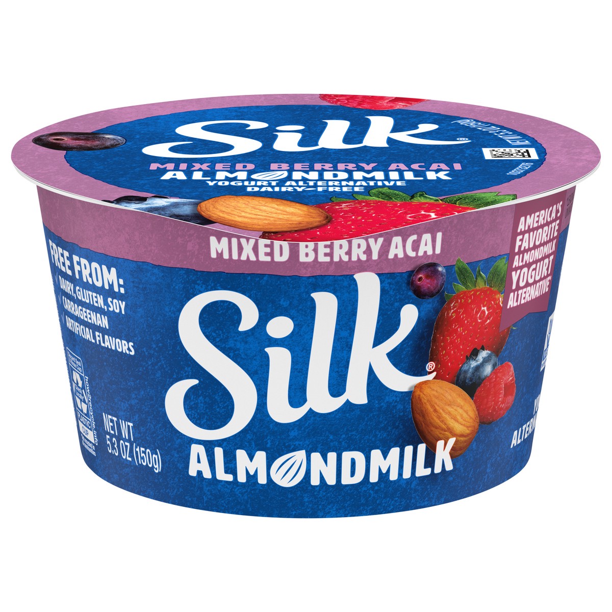 slide 7 of 15, Silk Mixed Berry Acai Dairy Free, Almond Milk Yogurt Alternative, Rich and Creamy Plant Based Yogurt with 5 Grams of Protein, 5.3 OZ Container, 5.3 oz