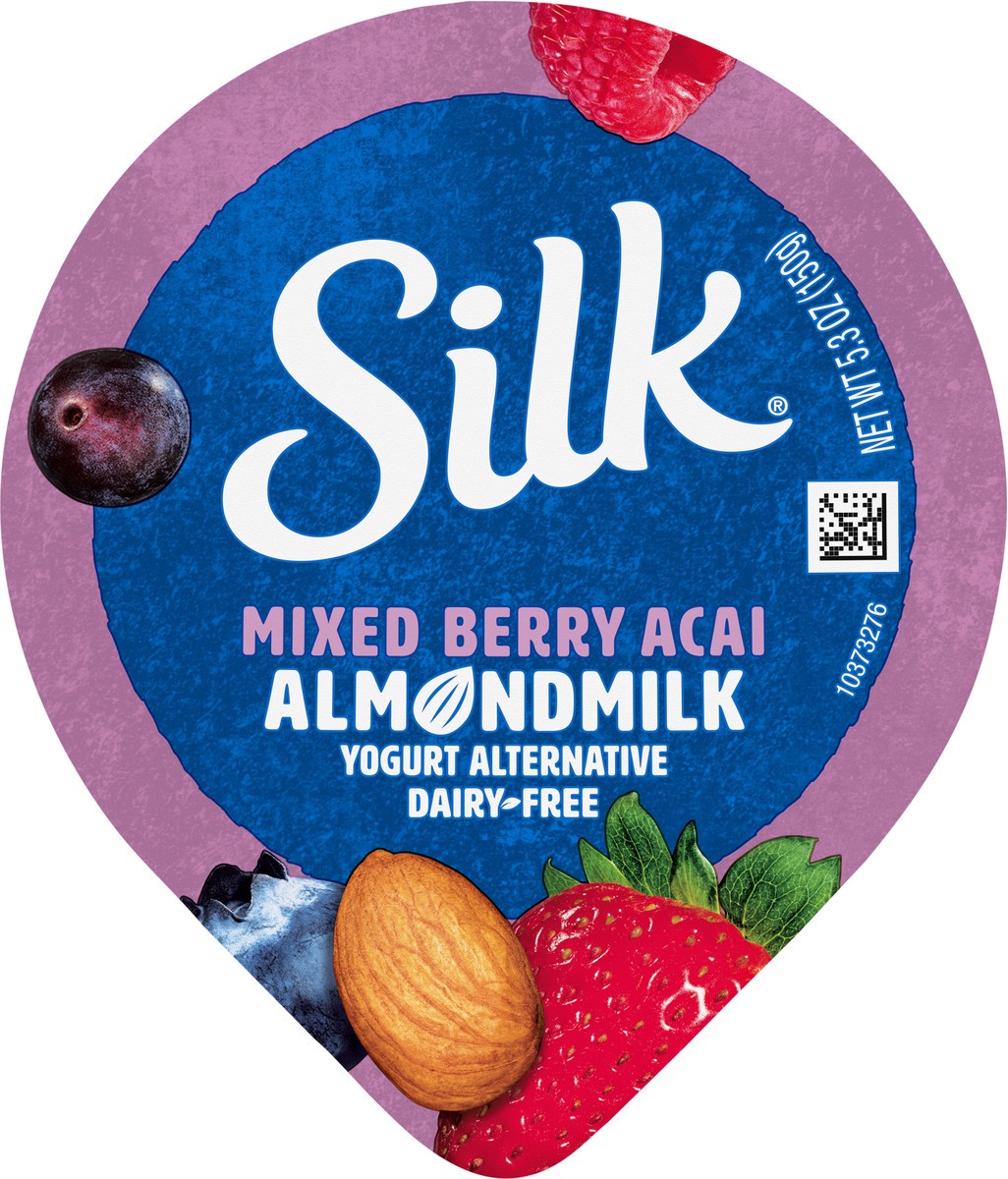 slide 4 of 15, Silk Mixed Berry Acai Dairy Free, Almond Milk Yogurt Alternative, Rich and Creamy Plant Based Yogurt with 5 Grams of Protein, 5.3 OZ Container, 5.3 oz