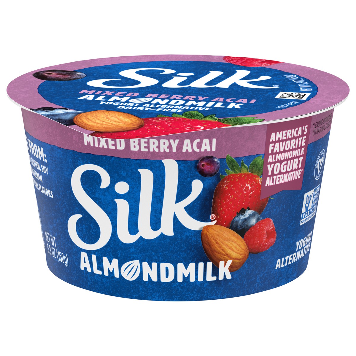 slide 15 of 15, Silk Mixed Berry Acai Dairy Free, Almond Milk Yogurt Alternative, Rich and Creamy Plant Based Yogurt with 5 Grams of Protein, 5.3 OZ Container, 5.3 oz