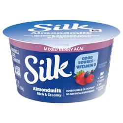 Silk Mixed Berry Acai Dairy Free, Almond Milk Plant Based Yogurt Alternative, 5.3 OZ Container
