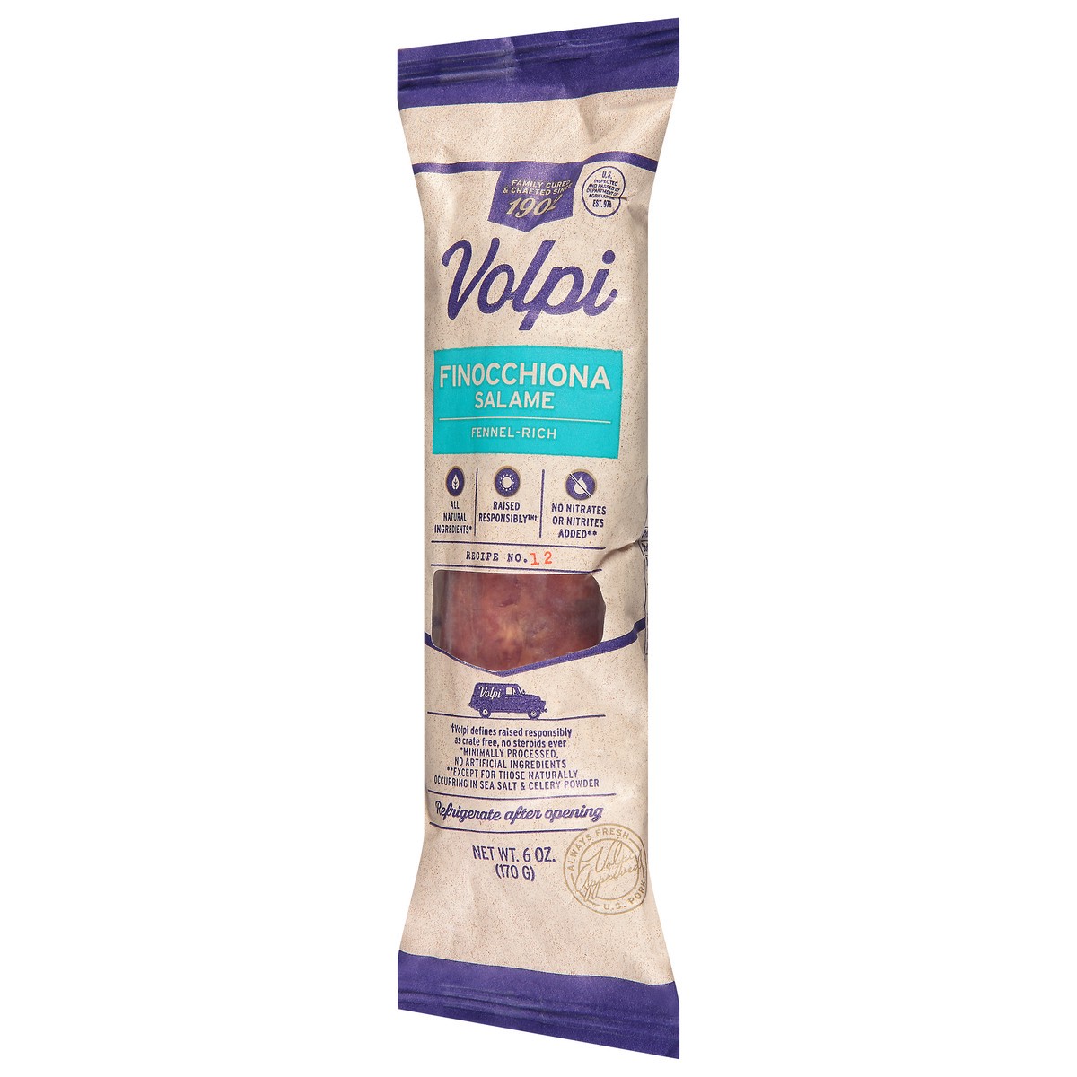 slide 8 of 12, Volpi Euro Source Salami Salsiccia Fennel, 6 oz