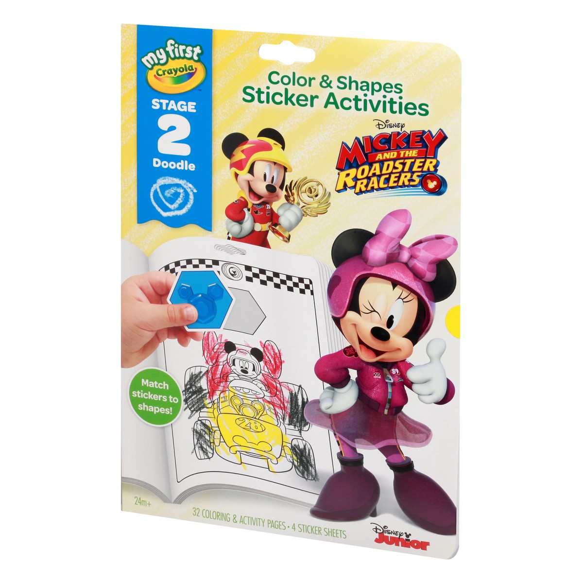 slide 9 of 10, Crayola My First Disney Mickey and The Roadster Racers Stage 2 Doodle Color & Shapes Sticker Activities 1 ea, 1 ea