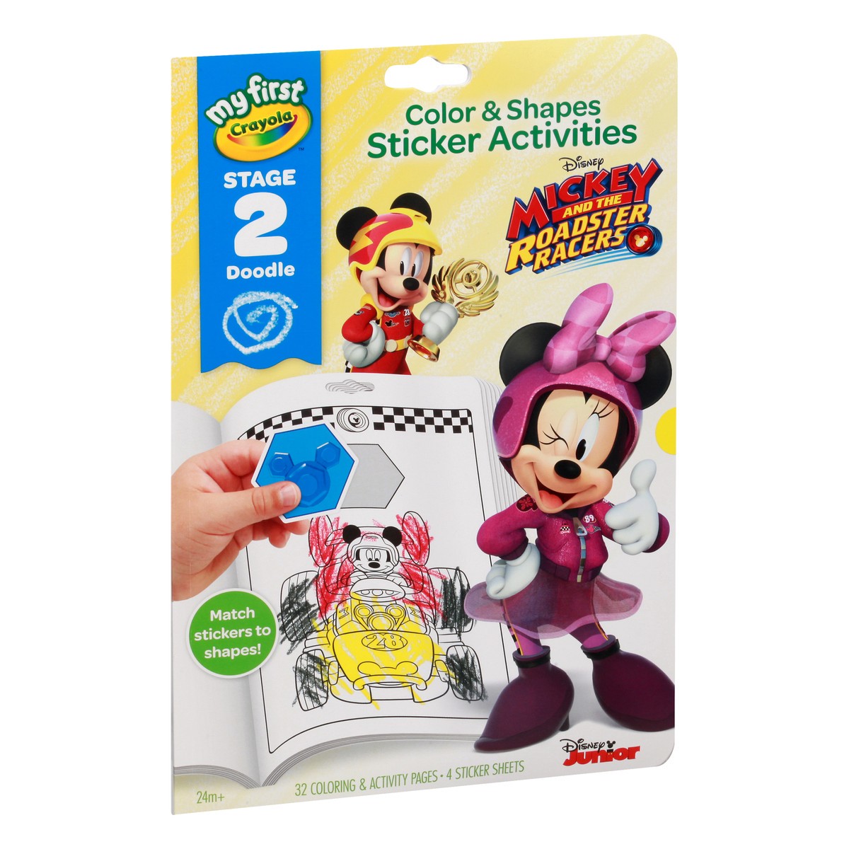 slide 3 of 10, Crayola My First Disney Mickey and The Roadster Racers Stage 2 Doodle Color & Shapes Sticker Activities 1 ea, 1 ea