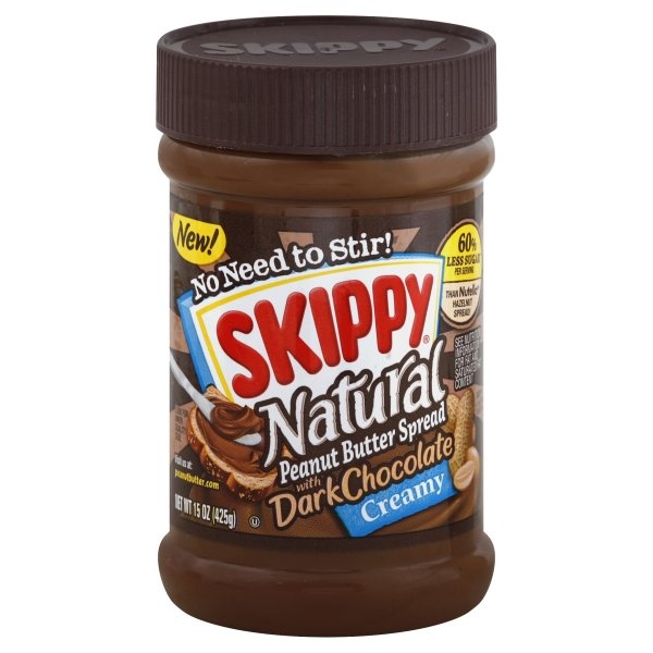 slide 1 of 1, Skippy Natural Peanut Butter Spread With Dark Chocolate, 15 oz