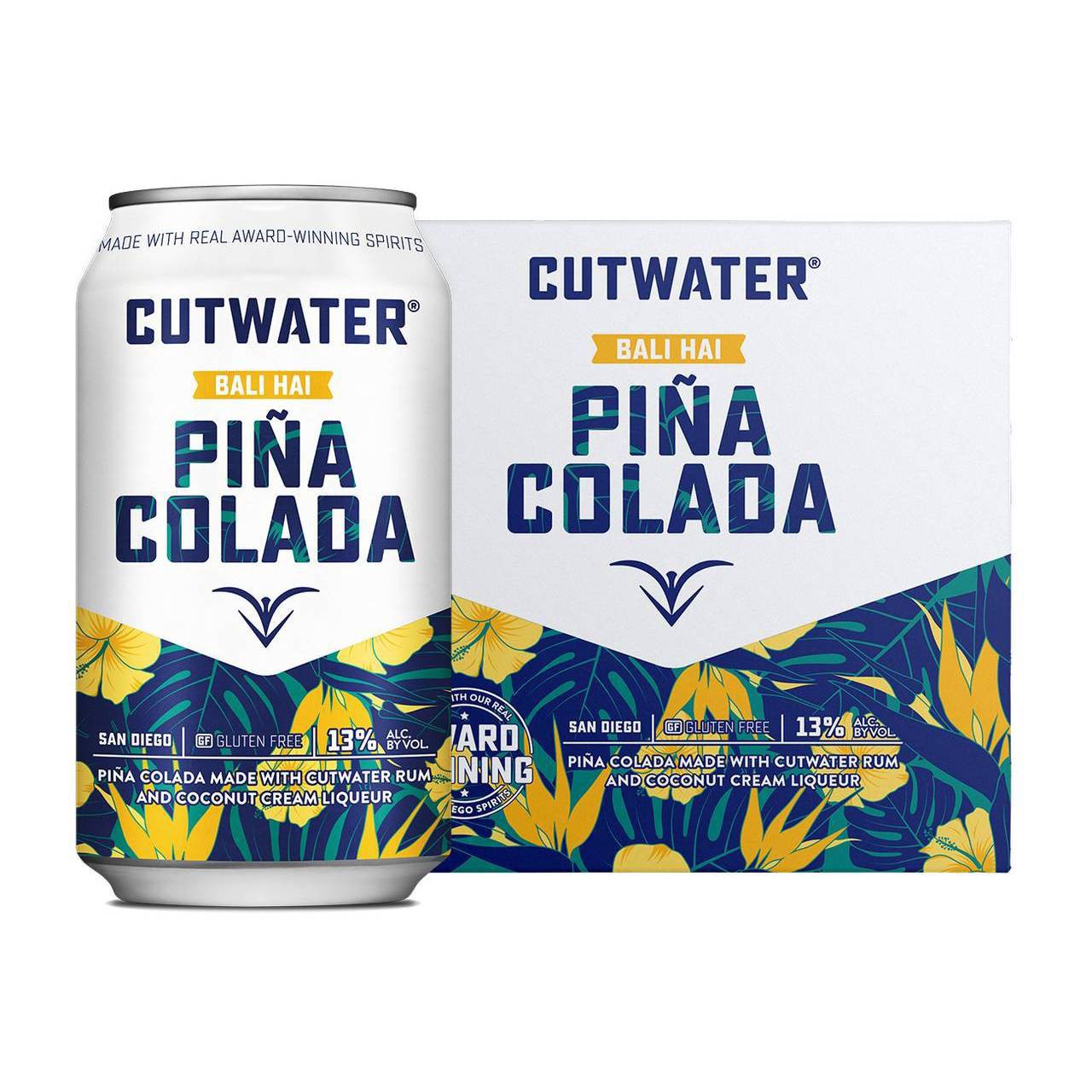 slide 1 of 33, Cutwater Spirits Pina Colada Cocktail - 4pk/12 fl oz Cans, 4 ct; 12 fl oz