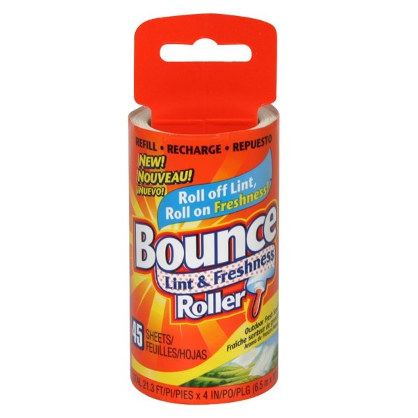 slide 1 of 1, Bounce Lint & Freshness Roller Refill, Outdoor Fresh Scent, 1 ct